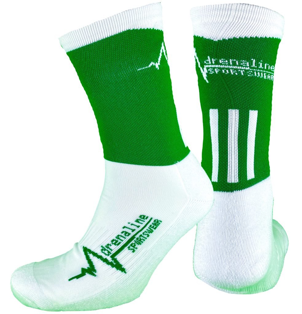 Green white socks