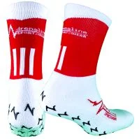 Red white grip socks